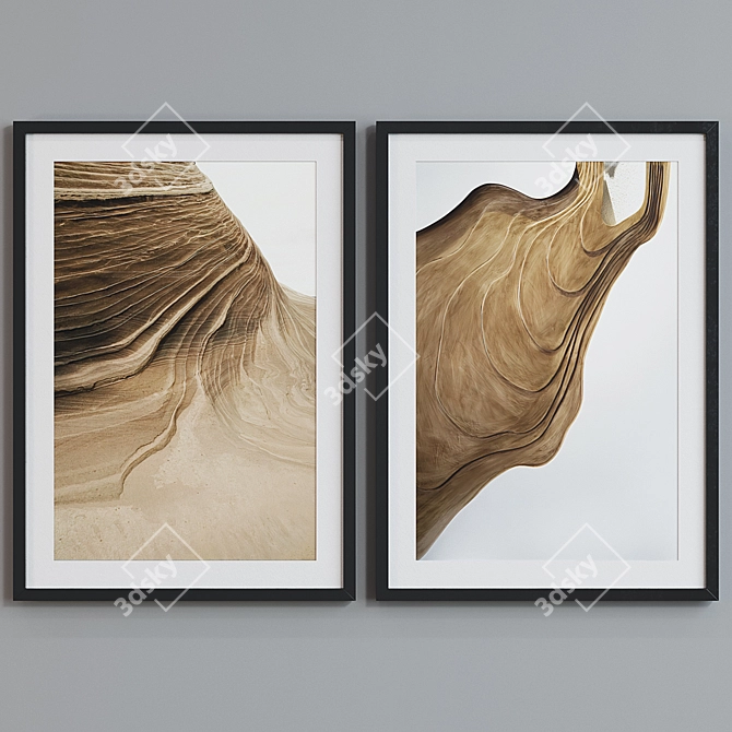 Abstract Dune Picture Frame Set 3D model image 5
