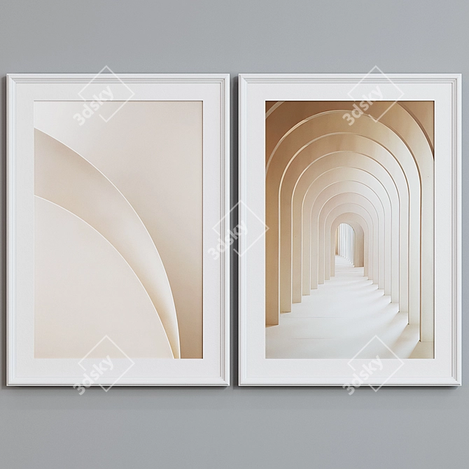 Modern Architectural Picture Frame Set 3D model image 3