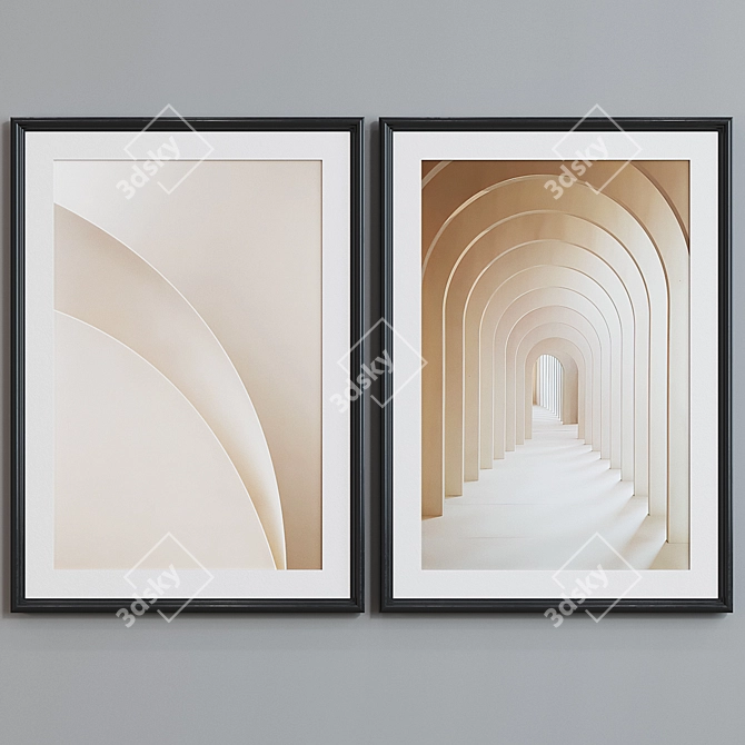 Modern Architectural Picture Frame Set 3D model image 4