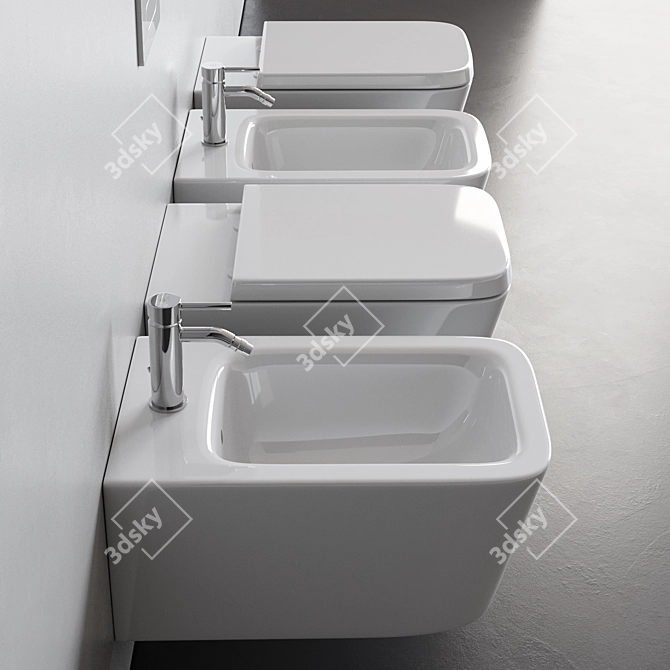 Ideal Standard Blend Cube WC & Bidet Set 3D model image 2