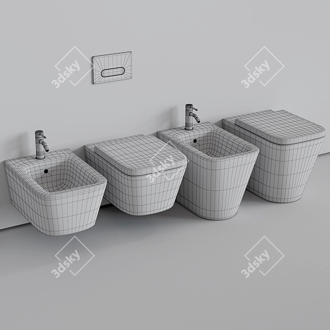 Ideal Standard Blend Cube WC & Bidet Set 3D model image 6