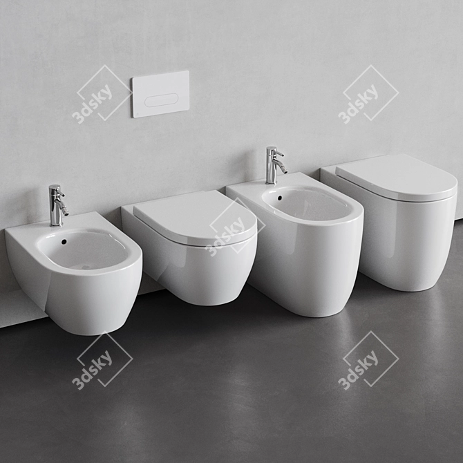 Ideal Standard Blend Curve WC & Bidet Set 3D model image 1