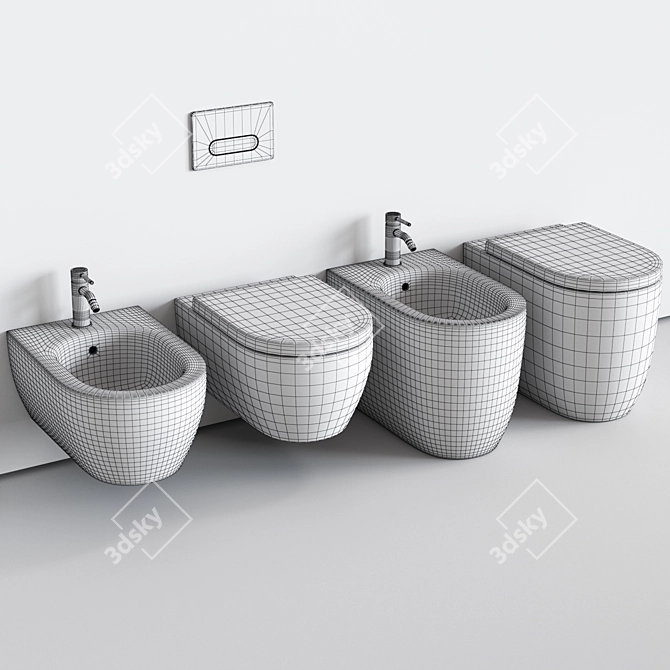 Ideal Standard Blend Curve WC & Bidet Set 3D model image 6