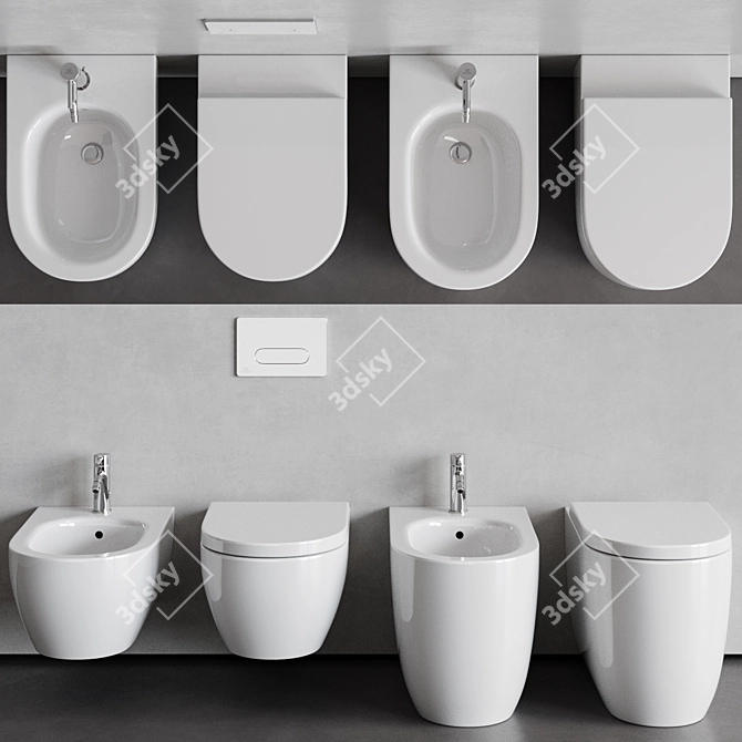 Ideal Standard Blend Curve WC & Bidet Set 3D model image 9