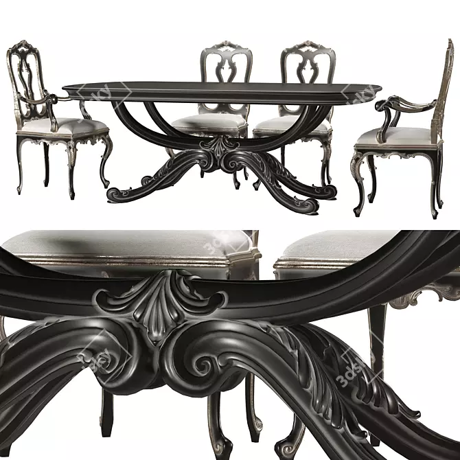 Roberto Giovannini Dining Set: Art1231G and Art 193 3D model image 1