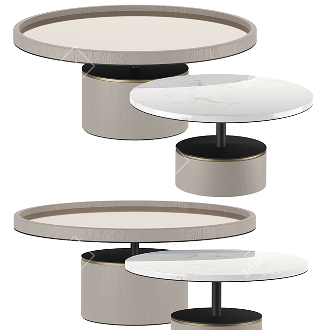 Elegant Paros Coffee Tables 3D model image 4