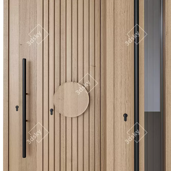 Solid Oak Entry Doors: Variety Pack 3D model image 2