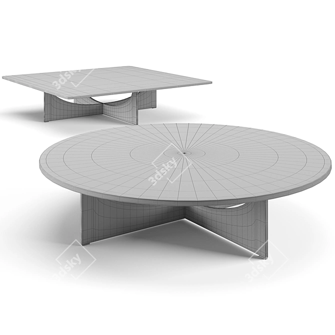 Elegant Minotti Lido Coffee Set 3D model image 6