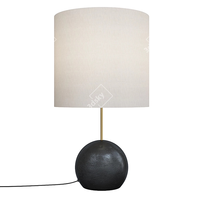 Elegant Stand Drum Table Lamp 3D model image 1