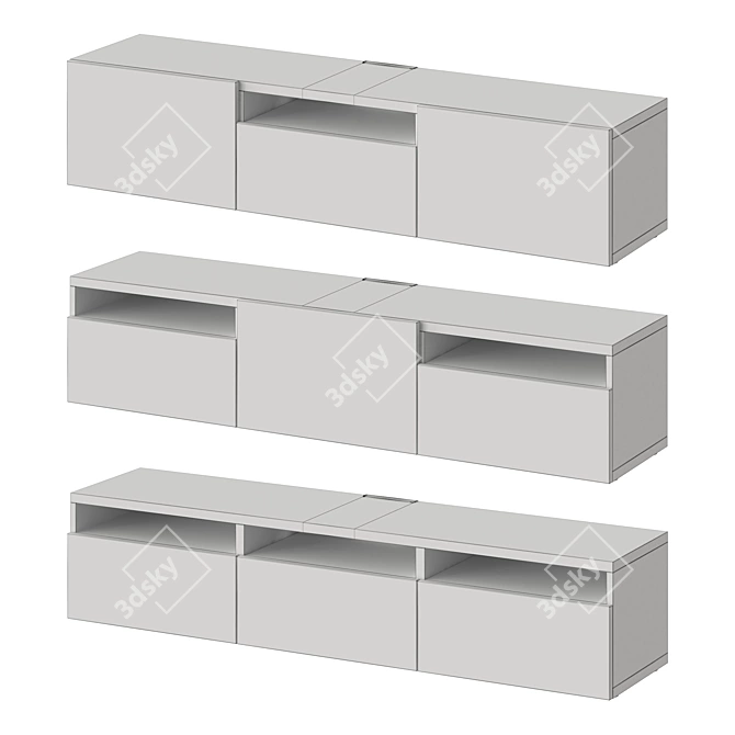 Modern TV Stand- BESTÅ with Hedeviken Drawers 3D model image 3