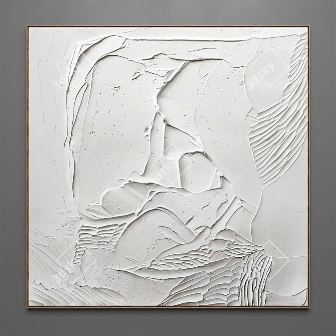 Abstract Plaster Square Frames 3D model image 2