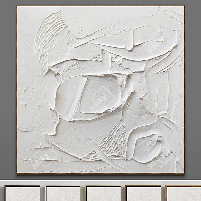 Abstract Plaster Square Frames 3D model image 7