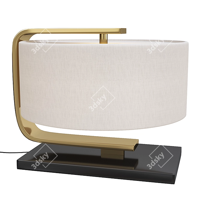 Sleek USB Accent Table Lamp 3D model image 1