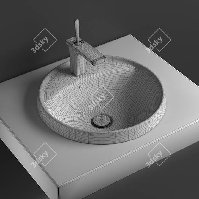 Sanita Luxe Art In - Surface-mounted Washbasin 3D model image 2