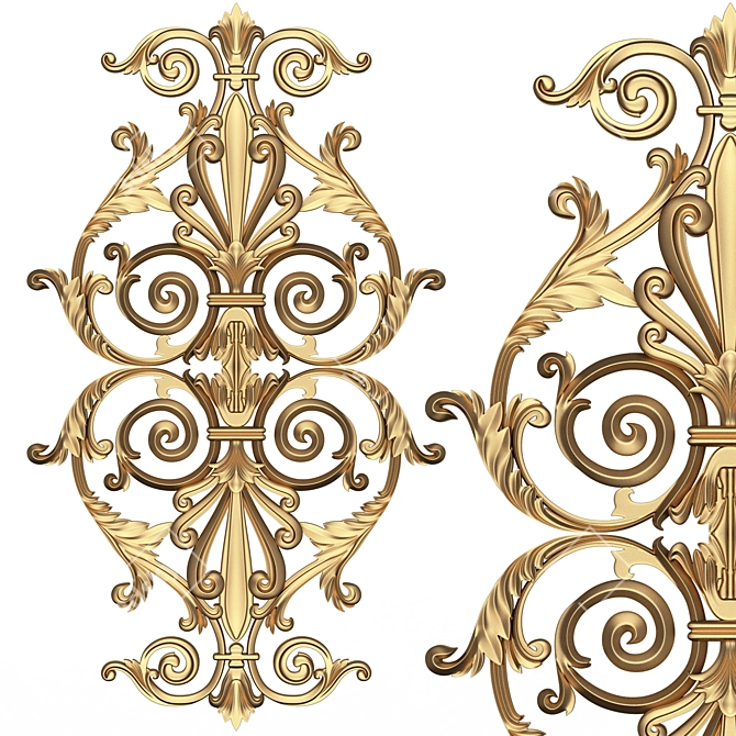 Carved CNC Decoration Panel 3D model image 1