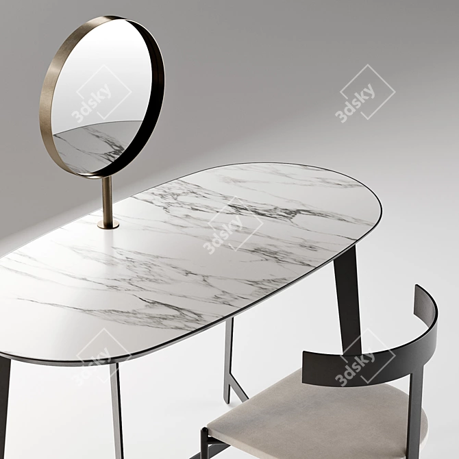 Elegant Vanity Table Dresser 3D model image 2