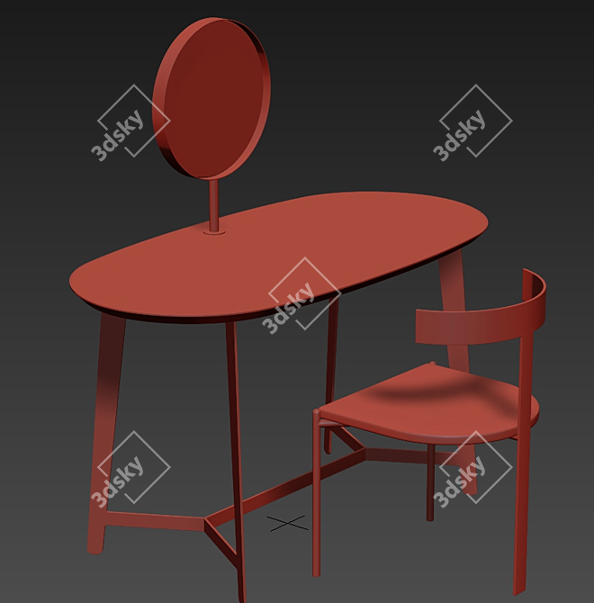 Elegant Vanity Table Dresser 3D model image 6