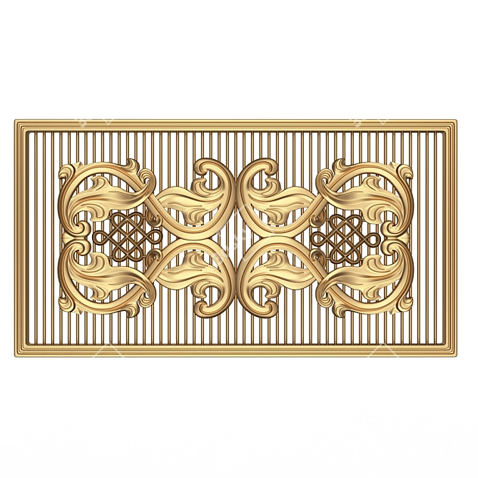 Elegant Carved Panel for CNC 3D model image 2