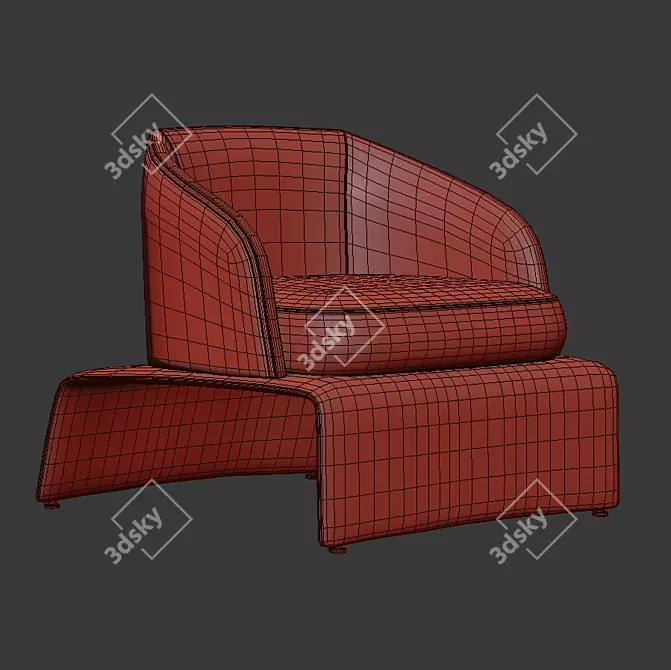 Luxury Minotti Halley Armchair 3D model image 2