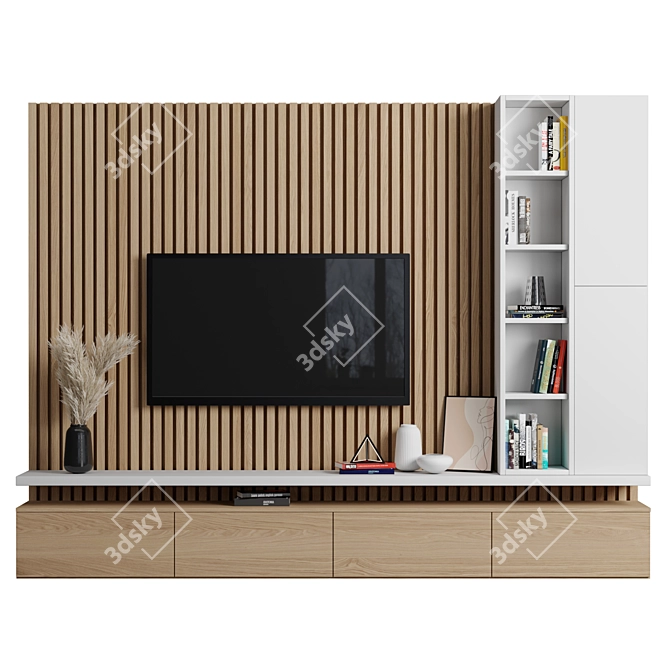 Modern TV Wall Unit 3D model image 1