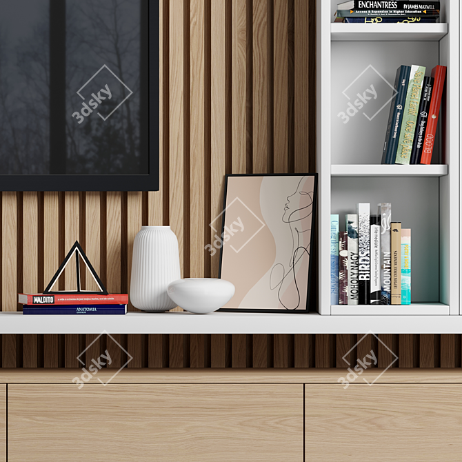 Modern TV Wall Unit 3D model image 3