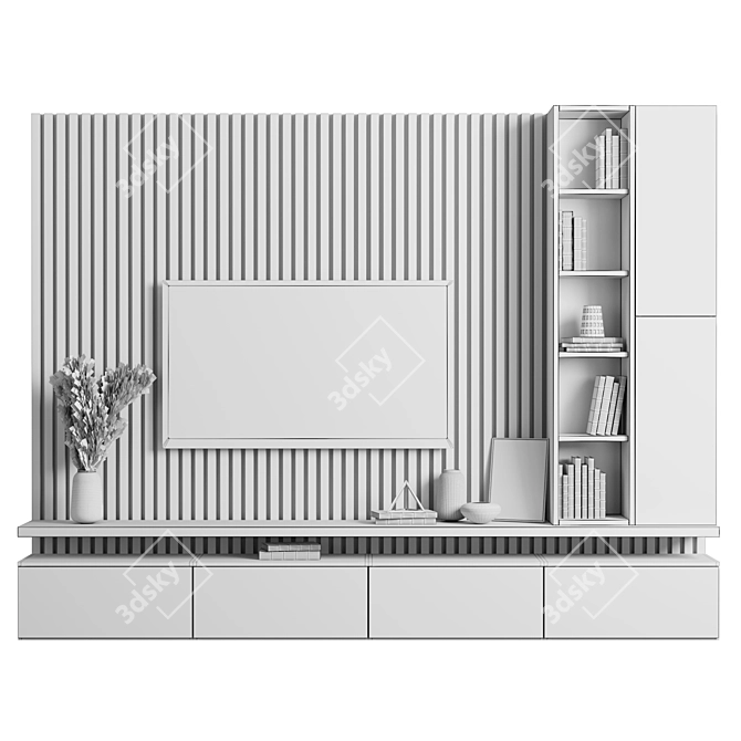 Modern TV Wall Unit 3D model image 5