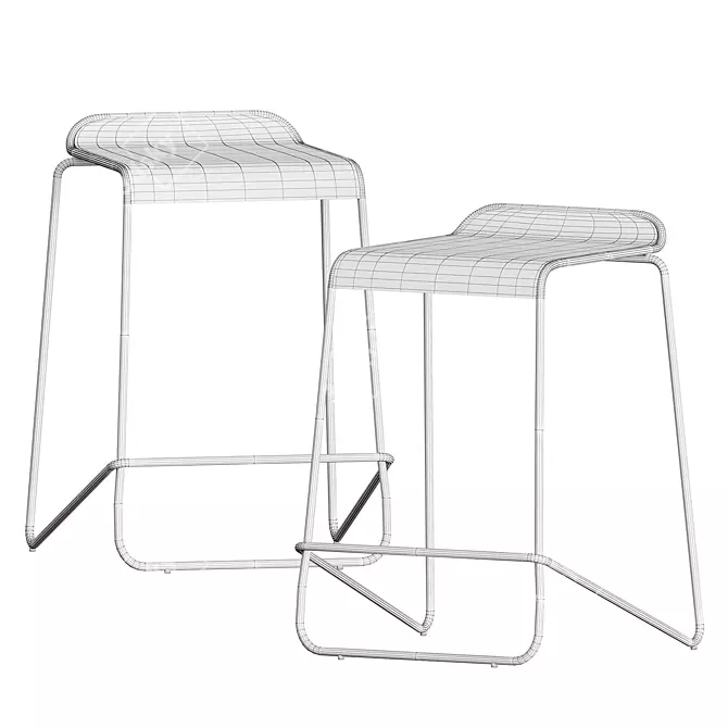 Ready Stacking Barstool: Stylish, Space-saving Seating Solution 3D model image 1