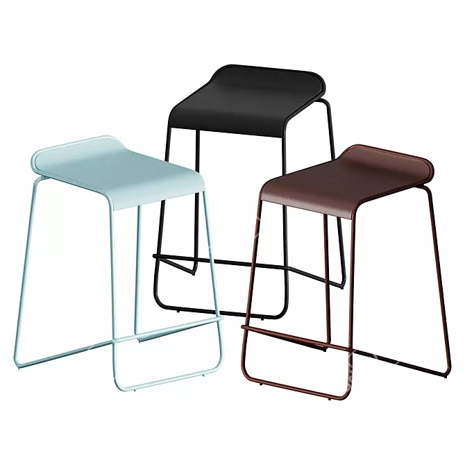 Ready Stacking Barstool: Stylish, Space-saving Seating Solution 3D model image 2