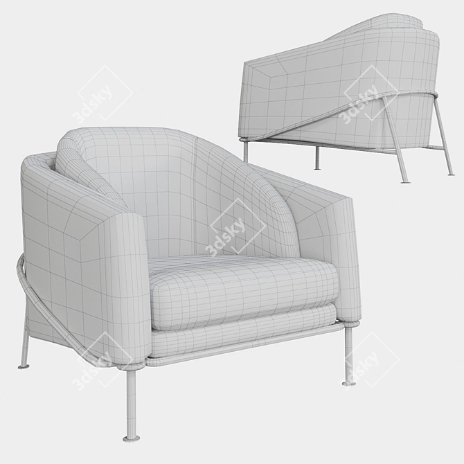 Elegant FIL NOIR Armchair: Chic Minotti Design 3D model image 6