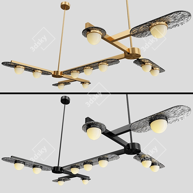 Minimalist MODULO GRID 11 Chandelier 3D model image 2