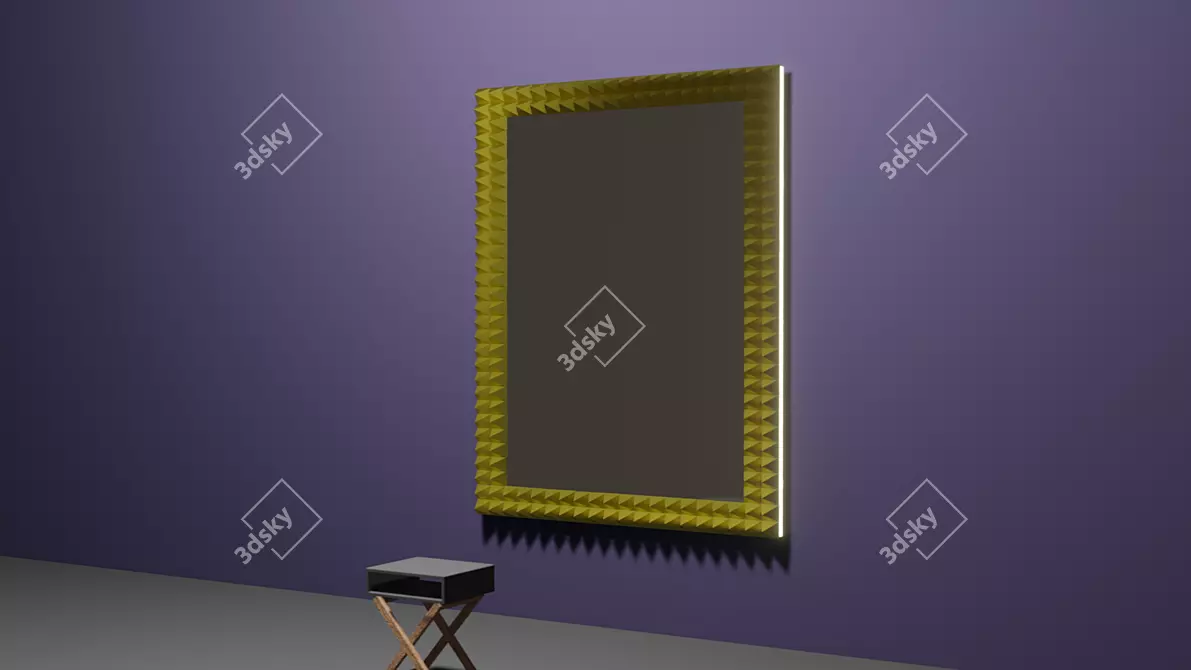 Stylish Mirror Frame 3D model image 1