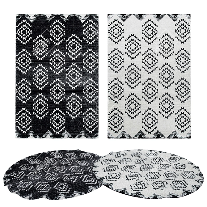 Versatile Rug Set: 8 Stunning Designs 3D model image 1