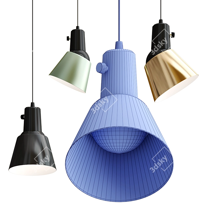 Elegant Swivel Pendant Lamp | K831 by Midgard 3D model image 3