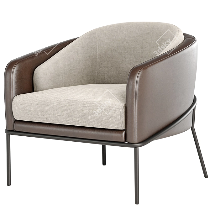 Elegant Angelo Lounge Chair 3D model image 3