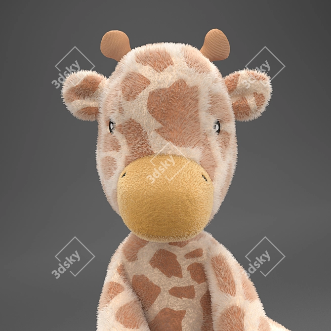 Gentle Giraffe Plush Toy 3D model image 10