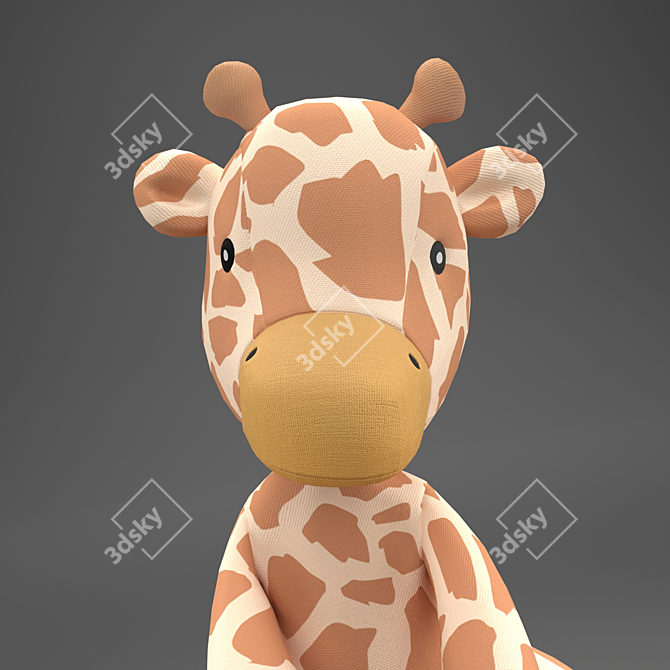 Gentle Giraffe Plush Toy 3D model image 12