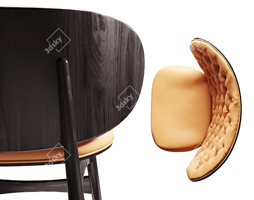 Elegant Designer Chair LaLume 3D model image 5