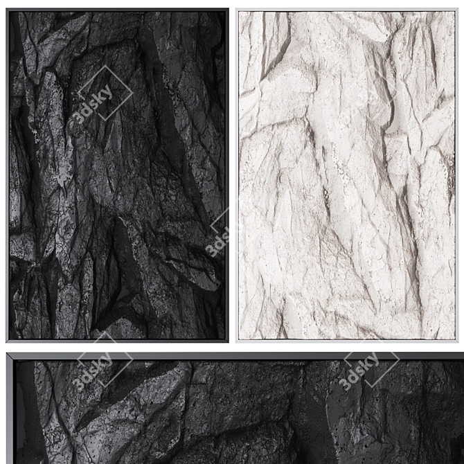 Rock Paintings Set: Floor & Wall Art (2 Sizes) 3D model image 1