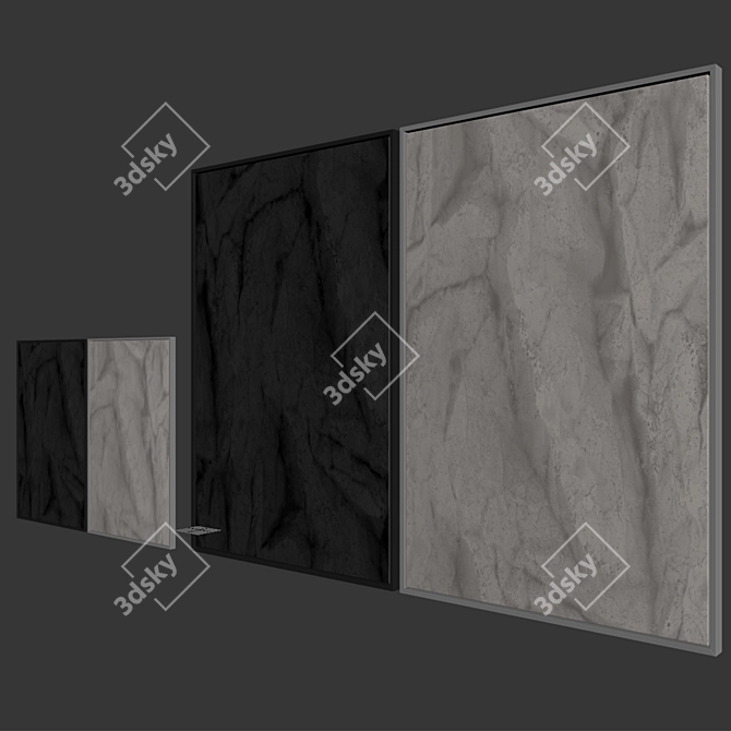 Rock Paintings Set: Floor & Wall Art (2 Sizes) 3D model image 5