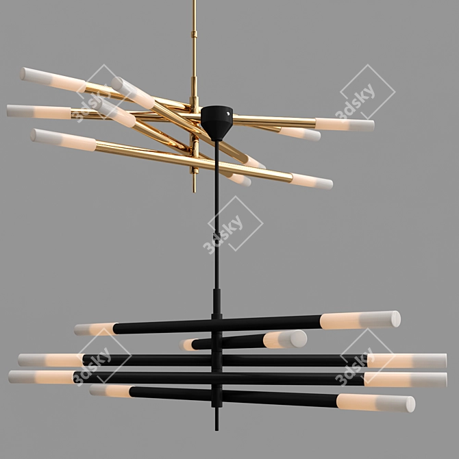 Modern Illuminating Masterpiece: Rousseau LED Chandelier 3D model image 2