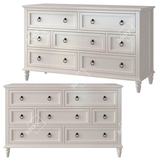 Vilton Seven-Drawer Chest of Drawers 3D model image 1