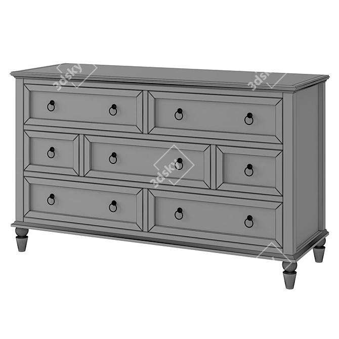 Vilton Seven-Drawer Chest of Drawers 3D model image 2