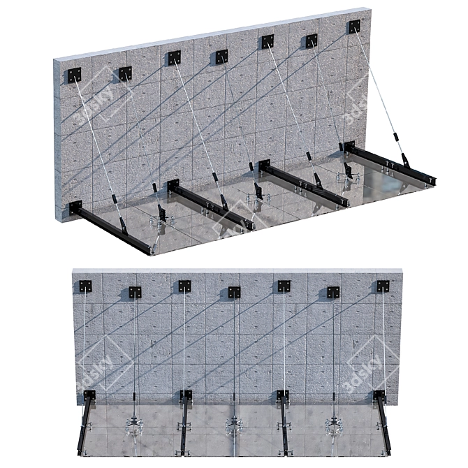 Modern Glass Canopy: Vray & Corona 3D model image 2