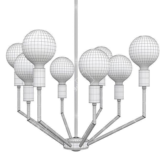 Elegant Ercule 8-Light Chandelier 3D model image 2