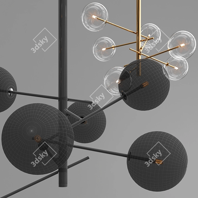 Contemporary Bolle Hanging Lamp 3D model image 3