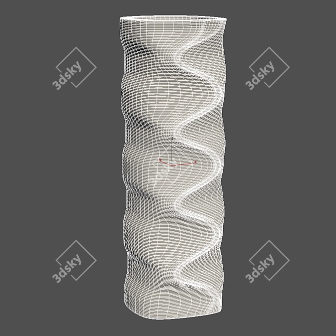 Elegant Bugry Mango Wood Vase 3D model image 4