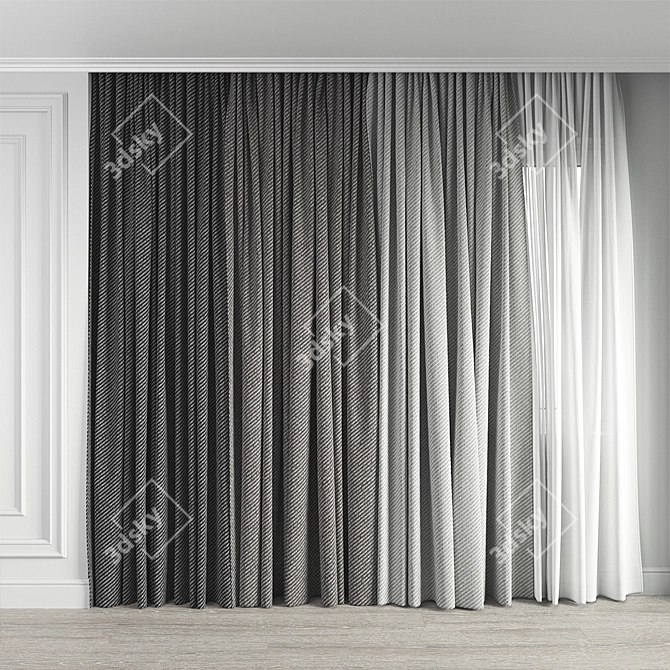 Fidivi Jeans Curtain Collection: Seamless Texture in 34 Colors 3D model image 3