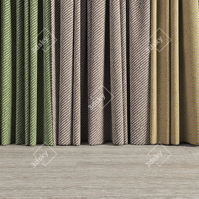 Fidivi Jeans Curtain Collection: Seamless Texture in 34 Colors 3D model image 5