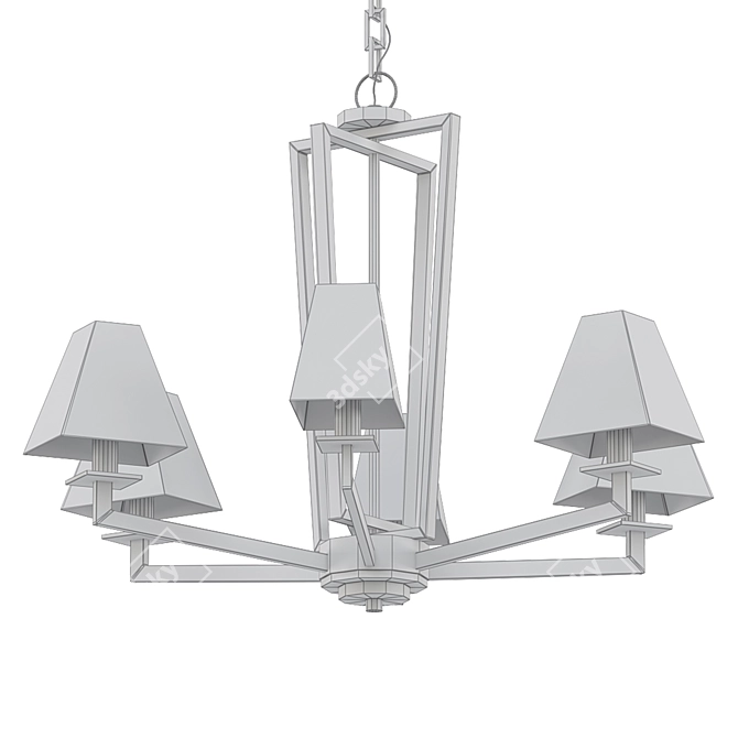 Kichler Dancar 28" Chandelier: Elegant Polished Nickel 3D model image 2