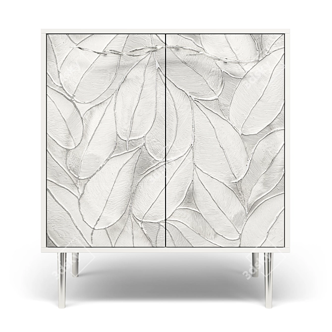 Art Style Chest of Drawers with 2 Shelves 3D model image 4